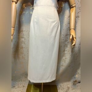 White High-Waisted Skirt with Button Detail